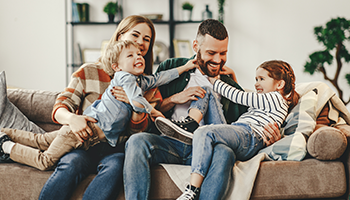 Photo of a playful family