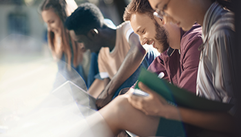 A group of students studying