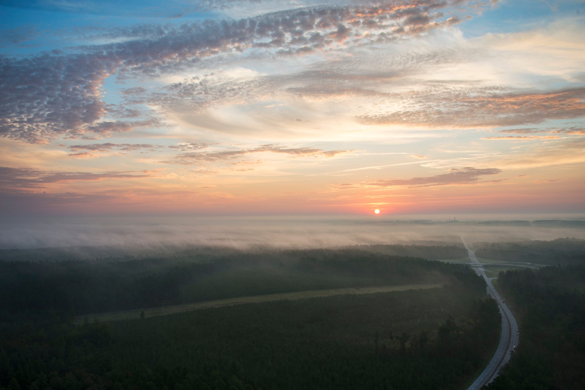 SRS cloverleaf interchange at sunrise