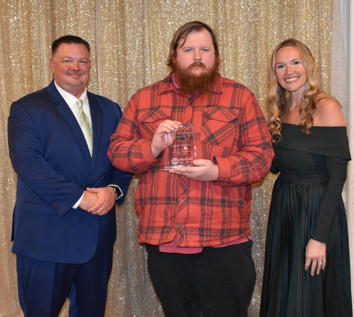 James Hensler, SRNS Machining Technology Center Design Authority, accepts the United Way of Aiken County Young Philanthropist of the Year award.