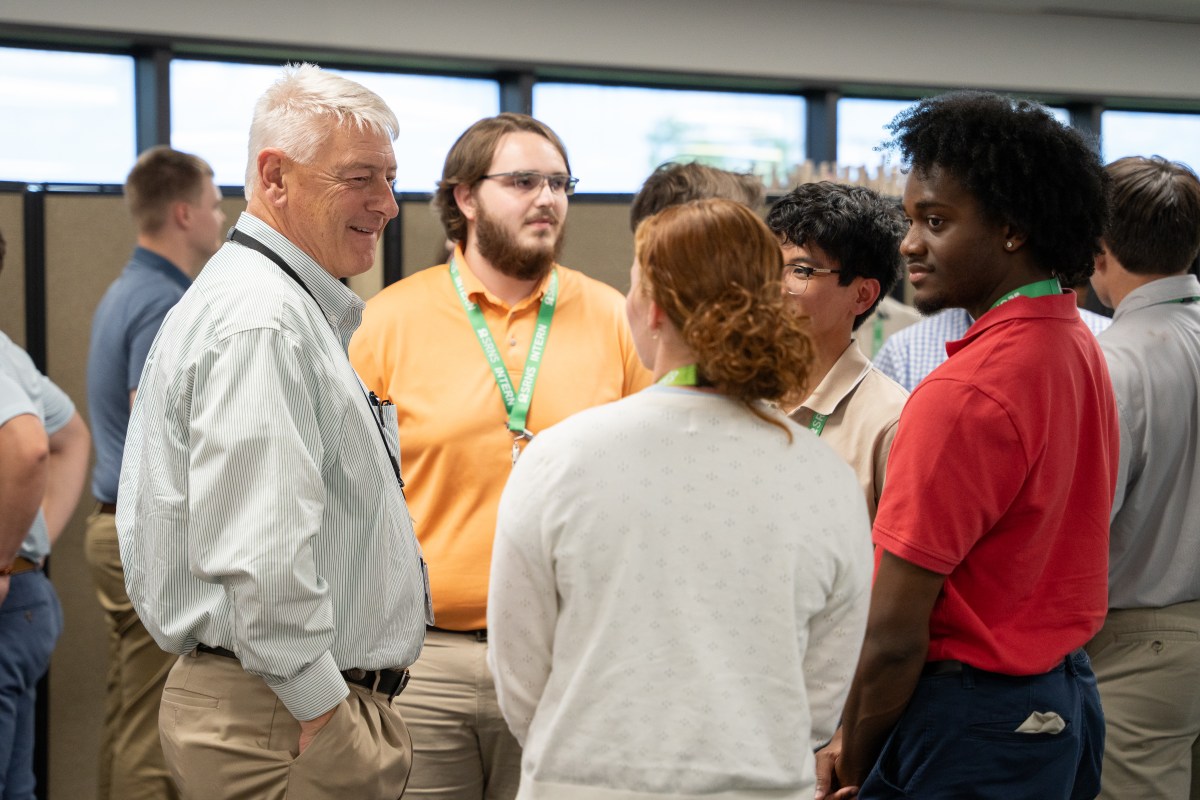 Interns practiced a 30-second elevator pitch before networking with executives from across SRNS organizations.